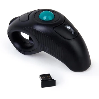 מיני עקיבה עכברים עכבר 10M2.4Hz USB אלחוטי כף יד Trackball אופטי עיצוב ארגונומי האצבע משתמש עבור אנדרואיד הטלוויזיה למחשב